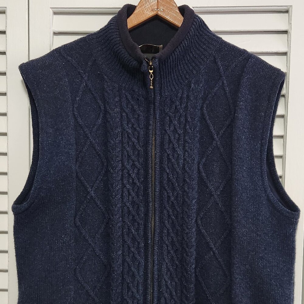 Irish Wool Sweater Vest Carraigdonn